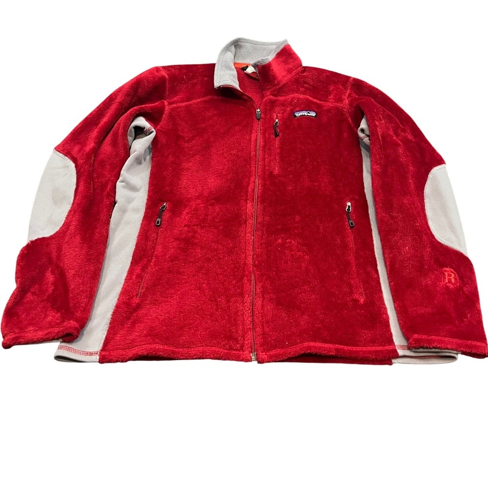 Patagonia R3 Fleece Jacket Womens L Red Gray‎ Full Zip High Pile Regulator